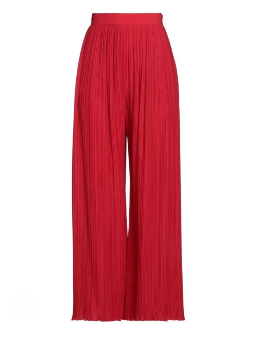 LANVIN Red Pleated Wide Leg Pants Size 44 12